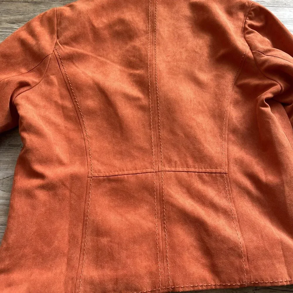 Halloween Fall Jacket Medium Button Up Orange Vintage NWT - Picture 10 of 13